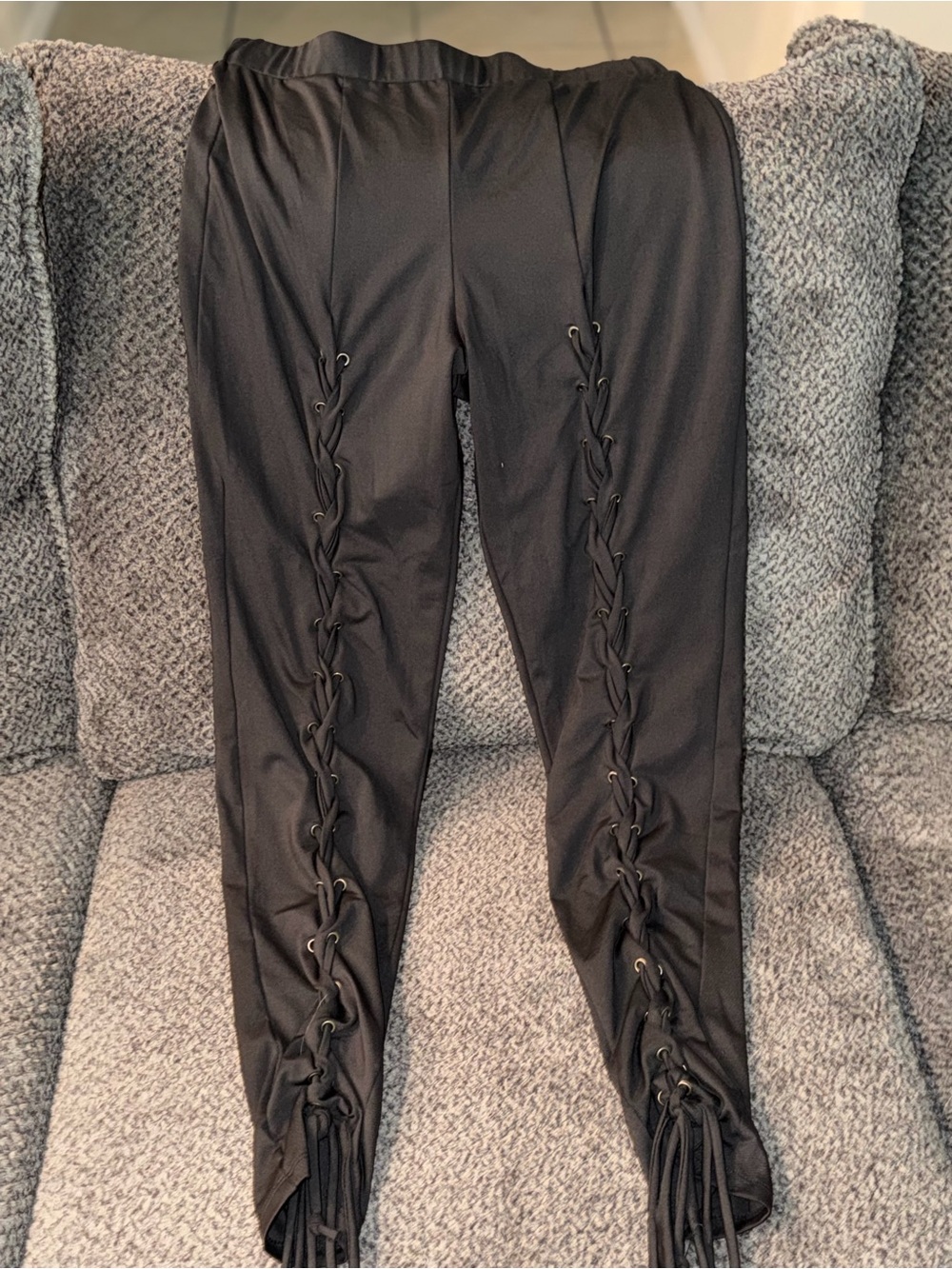 Windsor Black Lace-Up Leggings